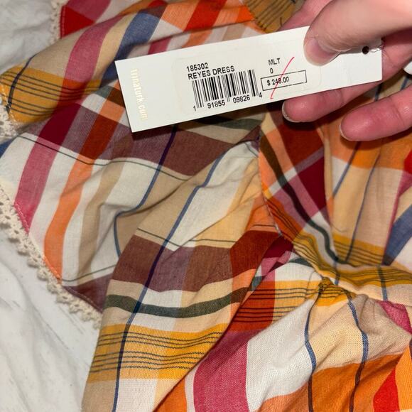 Trina Turk Reyes One Shoulder Plaid Dress with Detachable Flower – Size 0 – NWT - Picture 13 of 14